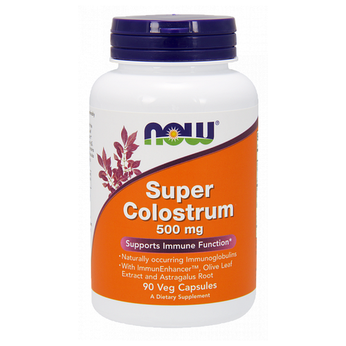 NOW Super Colostrum капс., 500 мг, 500 мл, 90 шт. фотография